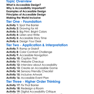 Accessible Design Worksheet Activity Booklet
