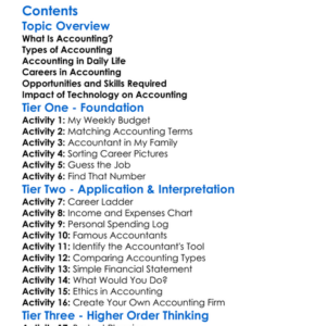 Accounting Careers And Opportunities Worksheet Activity Booklet