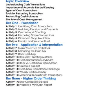 Accounting For Cash Transactions Worksheet Activity Booklet