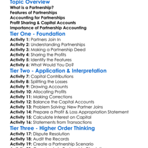 Accounting For Partnerships Worksheet Activity Booklet