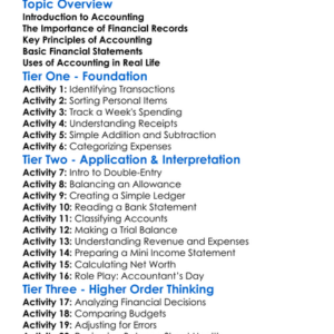 Accounting Fundamentals Worksheet Activity Booklet