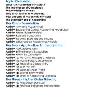 Accounting Principles Worksheet Activity Booklet