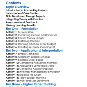 Accounting Project Work And Case Studies Worksheet Activity Booklet