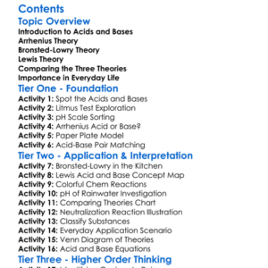 Acid-Base Theories Arrhenius Bronsted-Lowry Lewis Worksheet Activity Booklet