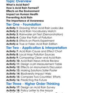 Acid Rain And Its Effects Worksheet Activity Booklet