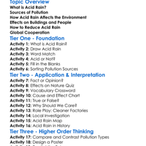 Acid Rain And Pollution Worksheet Activity Booklet
