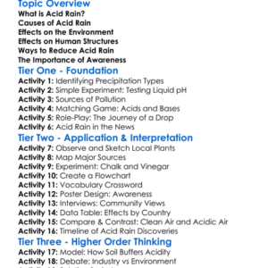 Acid Rain Worksheet Activity Booklet