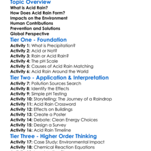 Acid Rain Worksheet Activity Booklet