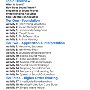 Acoustics And Sound Worksheet Activity Booklet