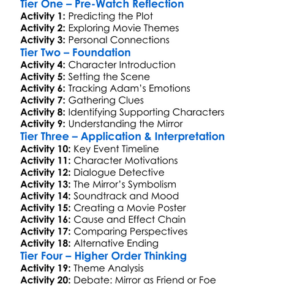 Adam The Mirror 2017 Worksheet Activity Booklet