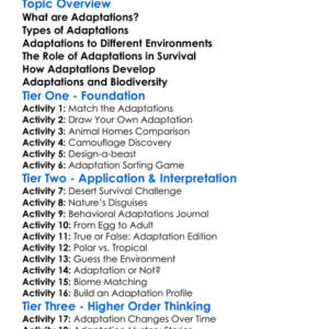Adaptations In Animals Worksheet Activity Booklet