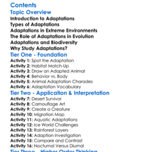 Adaptations Of Animals In Different Environments Worksheet Activity Booklet