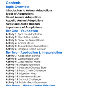 Adaptations Of Animals In Different Habitats Worksheet Activity Booklet