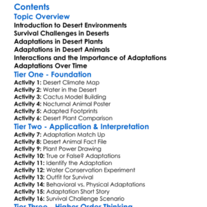 Adaptations Of Desert Plants And Animals Worksheet Activity Booklet
