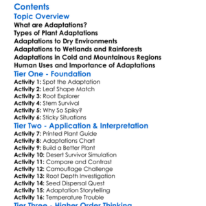 Adaptations Of Plants To Their Environment Worksheet Activity Booklet