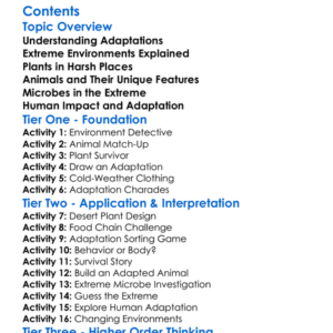 Adaptations To Extreme Environments Worksheet Activity Booklet