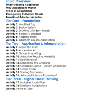 Adapting Activities For Abilities Worksheet Activity Booklet