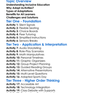 Adapting Activities For All Abilities Worksheet Activity Booklet