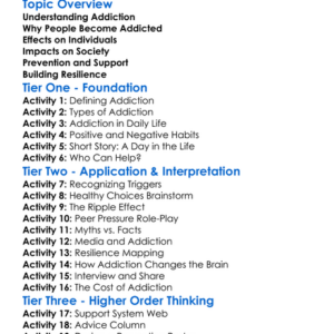Addiction And Society Worksheet Activity Booklet