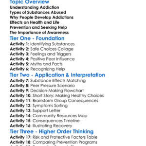 Addiction And Substance Abuse Worksheet Activity Booklet