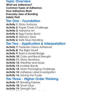 Adhesives And Bonding Worksheet Activity Booklet