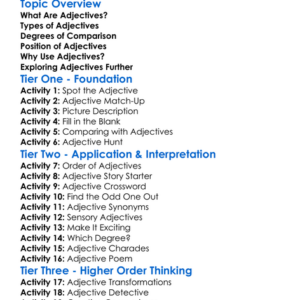 Adjectives Worksheet Activity Booklet
