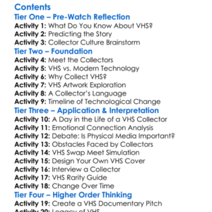 Adjust Your Tracking The Untold Story Of The Vhs Collector 2013 Worksheet Activity Booklet