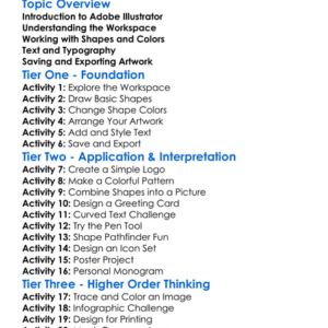 Adobe Illustrator Essentials Worksheet Activity Booklet