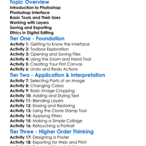 Adobe Photoshop Fundamentals Worksheet Activity Booklet