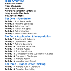 Adverb Usage Worksheet Activity Booklet