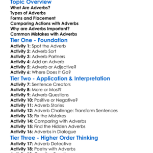 Adverbs Worksheet Activity Booklet
