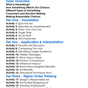 Advertising And Consumer Choices Worksheet Activity Booklet