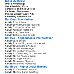 Advertising And Consumer Influence Worksheet Activity Booklet