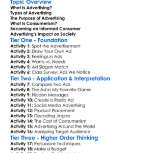 Advertising And Consumerism Worksheet Activity Booklet