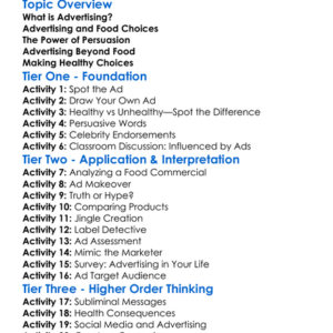 Advertising And Health Choices Worksheet Activity Booklet