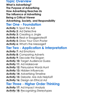 Advertising And Its Influence Worksheet Activity Booklet