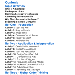 Advertising And Persuasive Strategies Worksheet Activity Booklet
