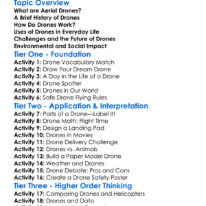 Aerial Drones Worksheet Activity Booklet