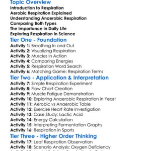 Aerobic And Anaerobic Respiration Worksheet Activity Booklet