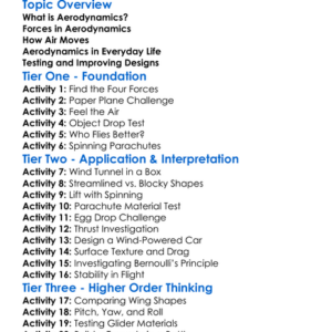 Aerodynamics Worksheet Activity Booklet