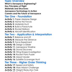 Aerospace Engineering Basics Worksheet Activity Booklet