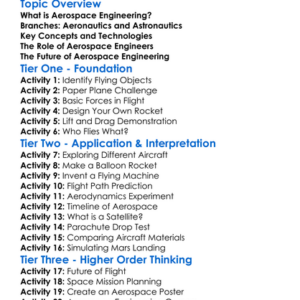 Aerospace Engineering Introduction Worksheet Activity Booklet