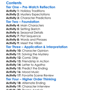 Agatha Raisin Kissing Christmas Goodbye 2021 Worksheet Activity Booklet