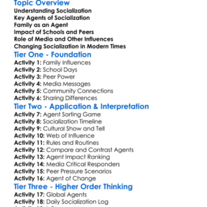 Agents Of Socialization Worksheet Activity Booklet