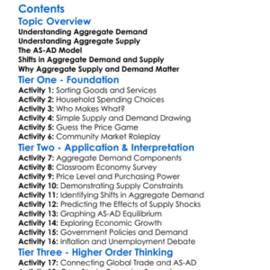 Aggregate Supply And Aggregate Demand Worksheet Activity Booklet