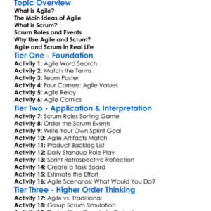 Agile And Scrum Basics Worksheet Activity Booklet