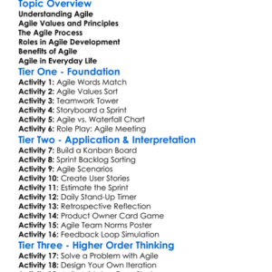 Agile Development Fundamentals Worksheet Activity Booklet