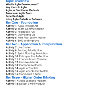 Agile Development Worksheet Activity Booklet