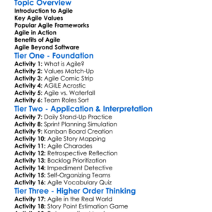 Agile Methodologies Worksheet Activity Booklet