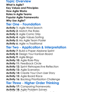 Agile Methodology Worksheet Activity Booklet